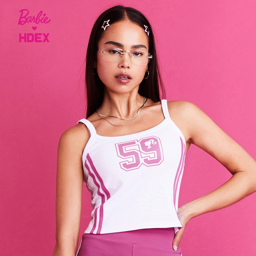 HDEX x Barbie 聯名系列短版運動背心 白色