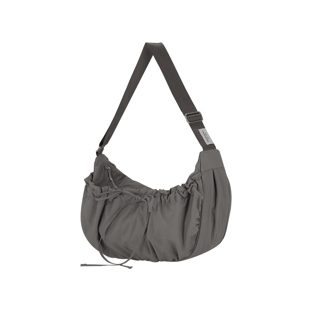 【MARHEN.J】Plie Large 灰色蝴蝶結抓皺半月包