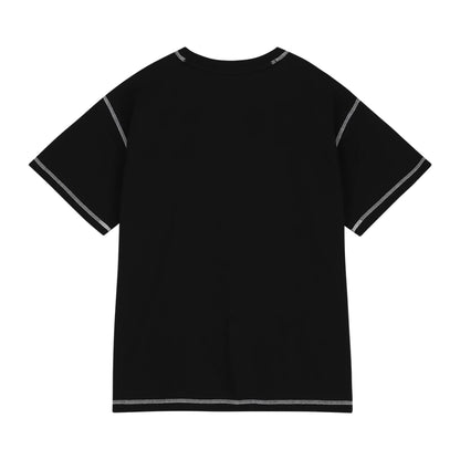 CITYBREEZE 反車線造型LOGO短袖上衣(男女同款) 黑色