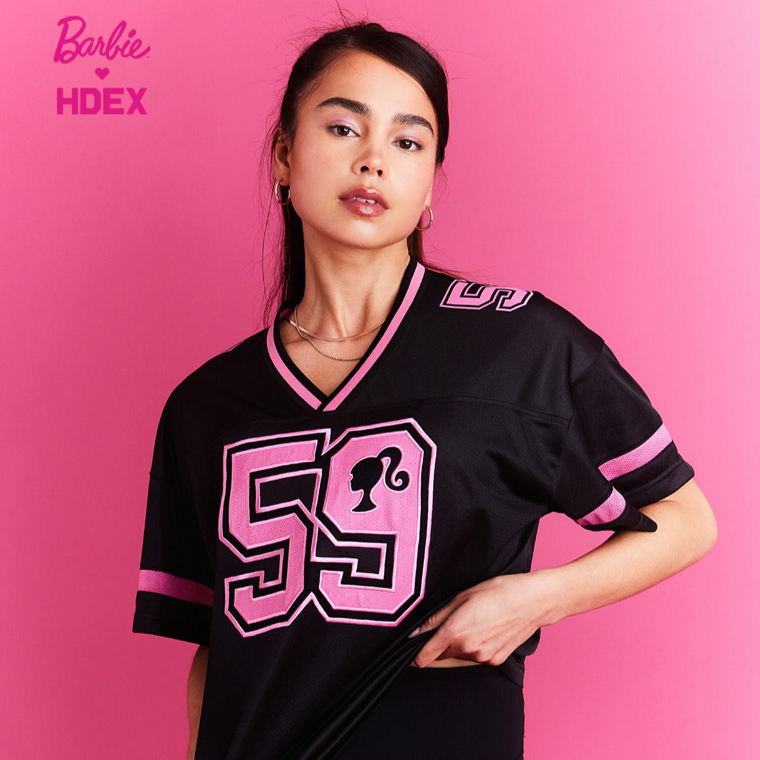 HDEX x Barbie 聯名系列 Football Overfit短袖運動上衣 黑色