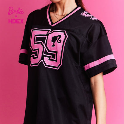 HDEX x Barbie 聯名系列 Football Overfit短袖運動上衣 黑色