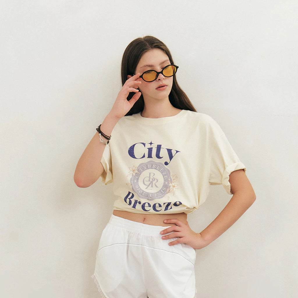 CITYBREEZE Breeze Flower 短袖上衣(男女同款) 象牙白