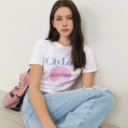 CITYBREEZE CITY LOVE 短版上衣 白色