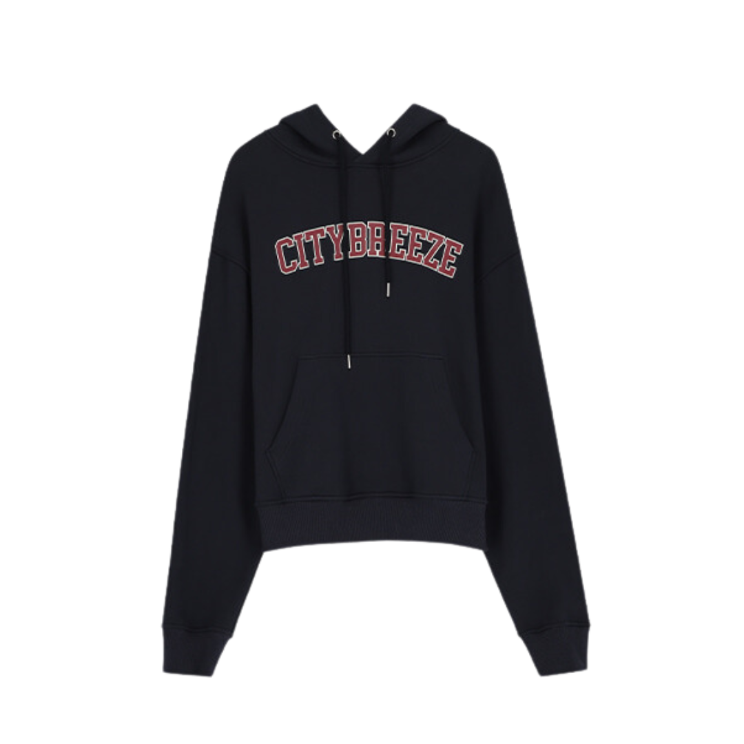 CITYBREEZE 百搭基本款長袖帽T 深藍色
