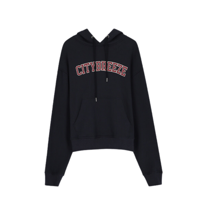 CITYBREEZE 百搭基本款長袖帽T 深藍色