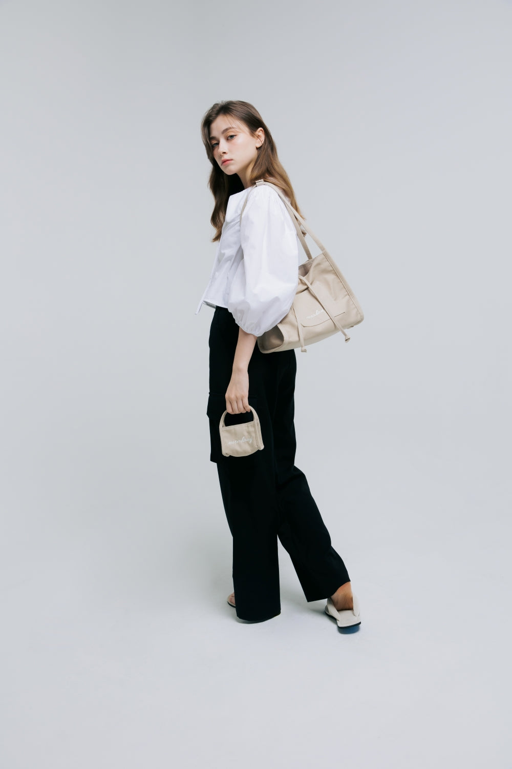 【MARHEN.J】JEANS 蝴蝶結牛仔帆布托特包