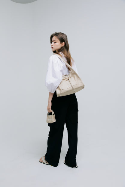 【MARHEN.J】JEANS 蝴蝶結牛仔帆布托特包