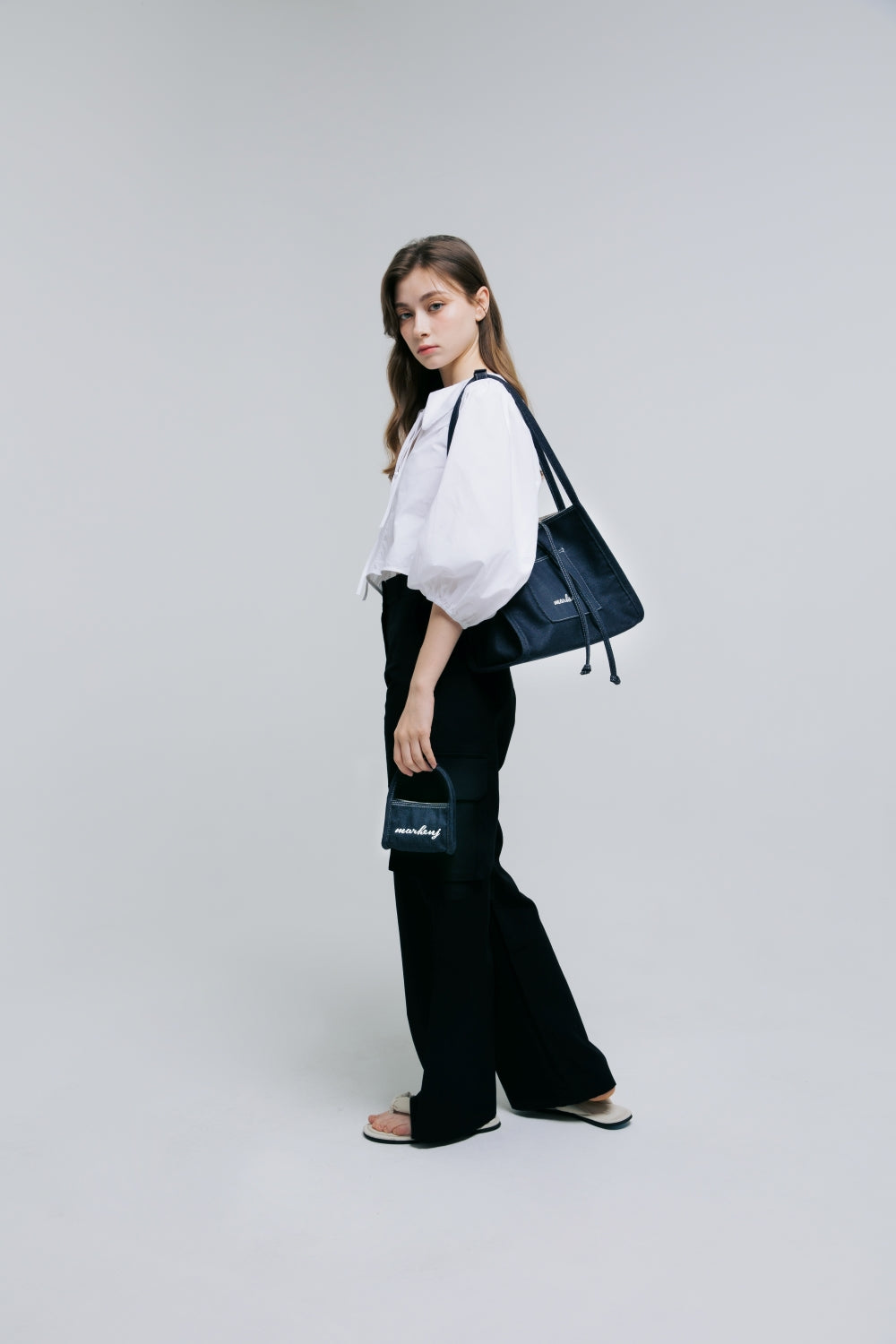 【MARHEN.J】JEANS 蝴蝶結牛仔帆布托特包