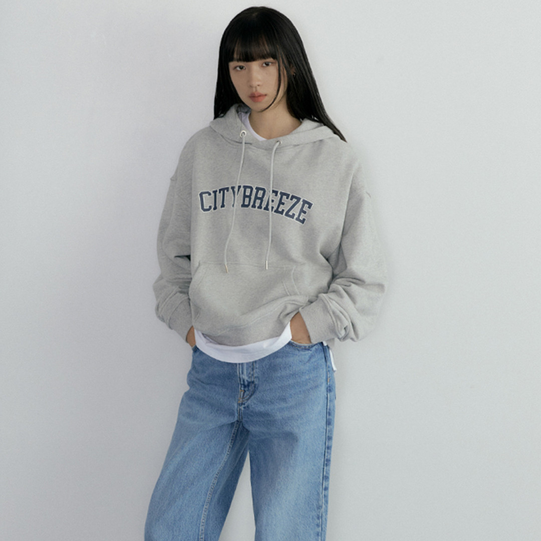 CITYBREEZE 百搭基本款長袖帽T 灰色
