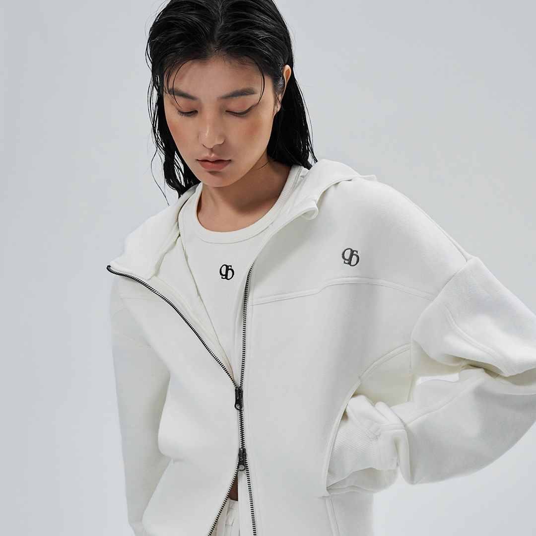 CITYBREEZE ACTIVE AIRY雙拉鍊連帽外套 象牙白