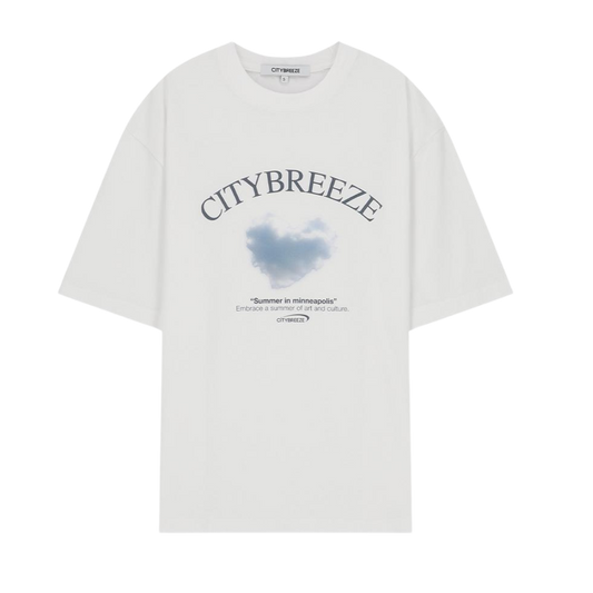 CITYBREEZE 心型雲朵造型短袖上衣 (2色可選_白色/黑色)