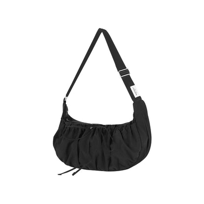 【MARHEN.J】Plie Large 黑色蝴蝶結抓皺半月包