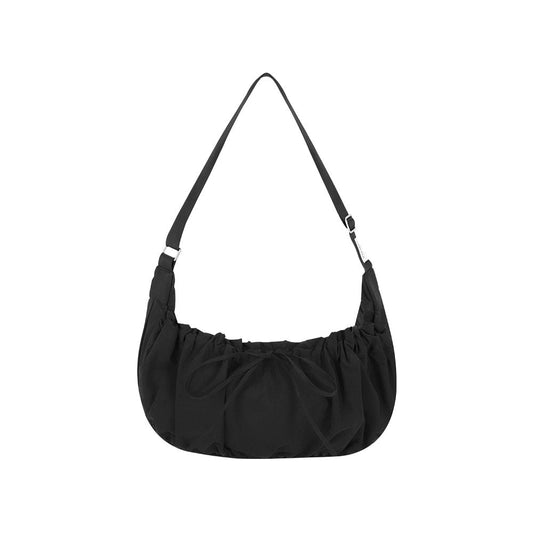 【MARHEN.J】Plie Large 黑色蝴蝶結抓皺半月包