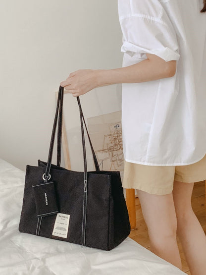 【MARHEN.J】Lavie 黑色帆布托特包