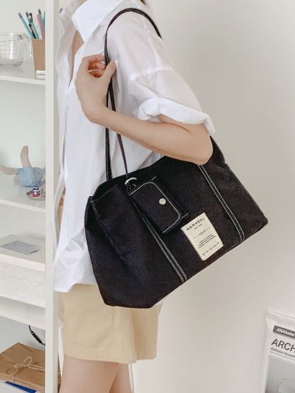 【MARHEN.J】Lavie 黑色帆布托特包